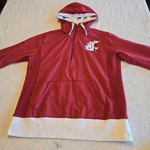 Nike Washington State Cougars 1/2 Zip Hoodie Sweatshirt Red White Women's XL